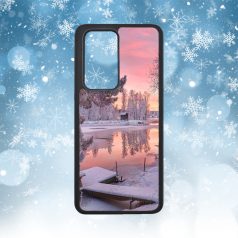 Zima - Zasnežený breh jazera - Google Pixel / Huawei obal 